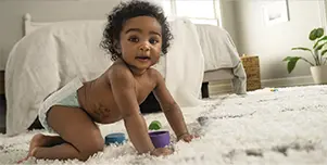 crawling baby with eczema